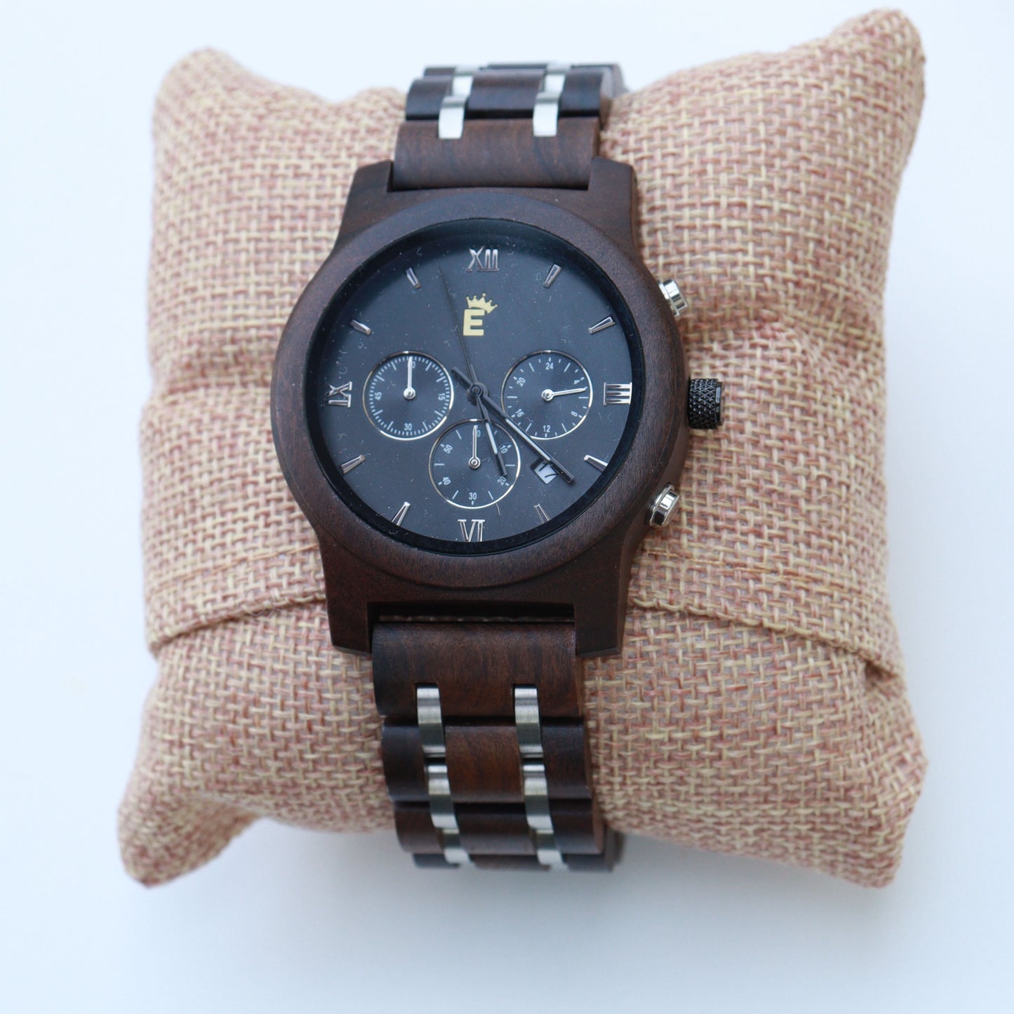 Elevate WoodenWatch ChronoGraft Elite HandMade Walnut Box Band Wooden Watch Stainless Steel